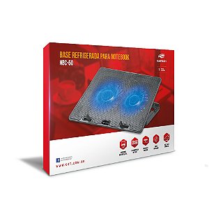 Base Cooler para Notebook 15,6 C3Tech NBC-50BK 2 Fans LED Azul