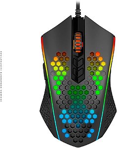 MOUSE GAMER COM FIO MEMEANLION HONEYCOMB REDRAGON  M809-K