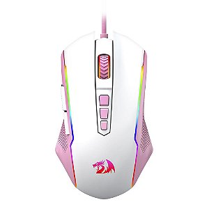 MOUSE COM FIO RANGER BRANCO COM ROSA M910WP-RGB REDRAGON