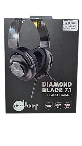 HEADSET COM FIO DIAMOND BLACK 7.1 USB2.0 PRETO DAZZ 62000167