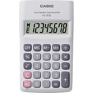 CALCULADORA DE BOLSO 8 DIG CASIO HL815L BRANCA