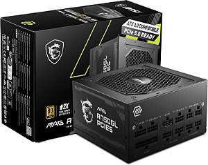 FONTE DE ALIMENTAÇÃO MSI MAG A750GL PCIE5 750W 80 PLUS GOLD PFC ATIVO MODULAR