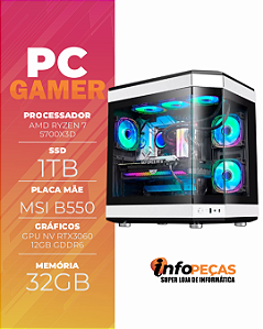 PC GAMER UNREAL RYZEN 7  MEM 16GB HD 1TB RTX 3060