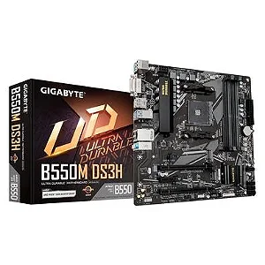 PLACA MÃE GIGABYTE B550M DS3H 1.7 RYZEN AM4