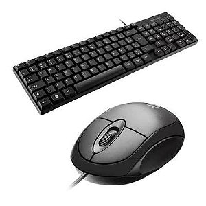 Combo Teclado e Mouse com Fio Multi CF50 USB Preto TC309