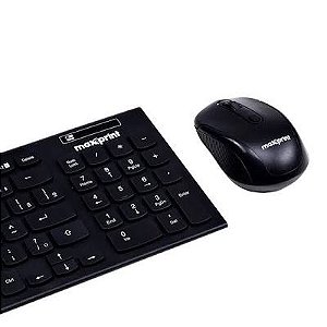 Kit Teclado e Mouse Sem Fio Maxprint CW1001 - ABNT2 Preto