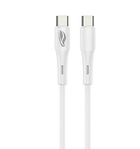 Cabo USB-C para USB-C 1m 3A CB-P300WH C3Tech Branco | Infopeças