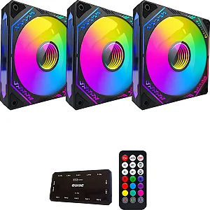 KIT COOLER CD GRAIN ARGB - 3 VENTOINHAS COOLER ARGB 120X25MM COM ILUMINAAO