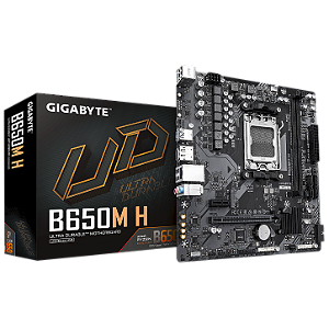 PLACA MAE GIGABYTE B650M H 1.4 COM 1 SOQUETE AM5 C/ 2 SLOTS P/ MEMORIA DDR5 ATE 128 GB