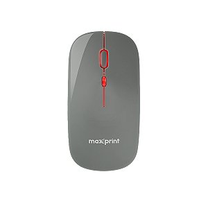 Mouse Maxprint Croma Sem Fio 2.4G 1600 DPI Cinza LED Recarregável Infopeças