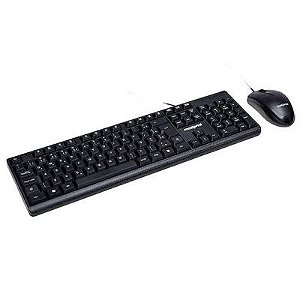 Kit Teclado e Mouse com Fio Maxprint CF1001 USB Preto
