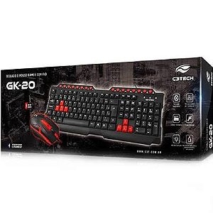 KIT TECL+MOUSE USB GAMING GK-20V2BK C3T