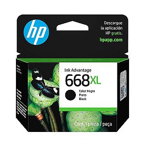 Cartucho de Tinta HP 668XL Preto Original 8.5ml Rendimento 400 Páginas - 7FP39VL