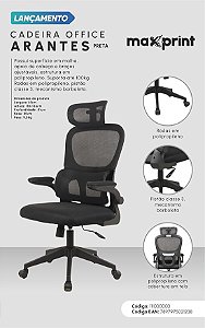 CADEIRA OFFICE MAXPRINT ARANTES - PRETO 111000003