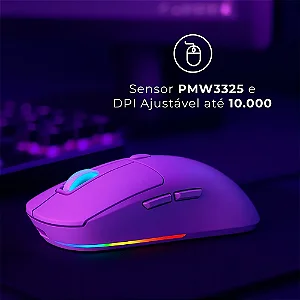 Mouse Gamer Sem Fio Warrior Magnus 10000 DPI Base MO421