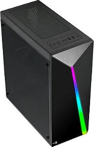 Gabinete Gamer Aerocool Shard RGB Lateral em Acrílico ATX Mid Tower