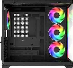 GABINETE GAMER REDRAGON TESSERACT RGB PRETO CA-614B SEM FAN