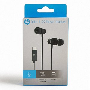 Fone de Ouvido HP DHH-1127 BK USB-C Intra-Auricular Microfone Infopeças