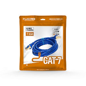 Cabo de Rede Plus Cable Cat.7 2.5M CAT725BL Patch Cord Azul Infopeças
