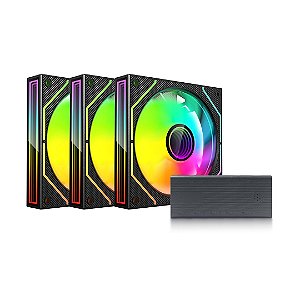 Kit Cooler Fan C3Tech F9-L660BKRGB ARGB 3 Fans 120mm | Infopeças