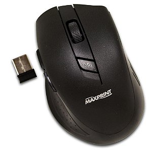 Mouse optico sem fio 5 botoes maxprint preto