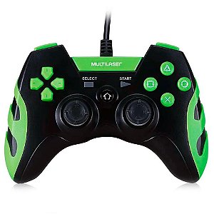 Controle Gamer PS3/PC Preto/Verde Multilaser - JS091