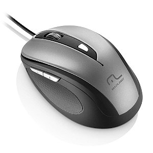 Mouse comfort 6 botoes cinza e preto usb multilaser mo242