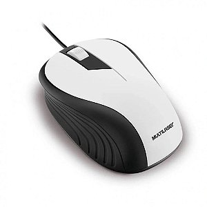 Mouse Emborrachado Branco/Preto Com Fio Usb Multilaser Mo224