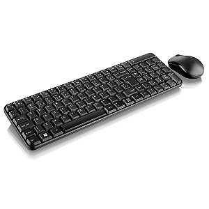 KIT TECLADO+MOUSE SEM FIO 2.4 GHZ MULTIMIDIA PRETO USB TC183