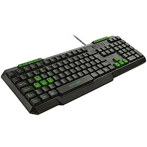 Teclado gamer multimidia slim verde multifuncional tc243