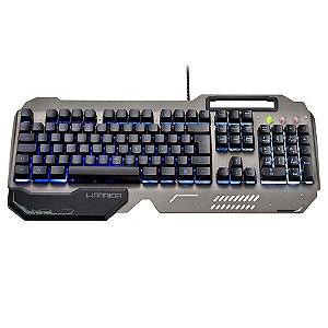 Teclado gamer warrior ragnar superficie em metal led tc222