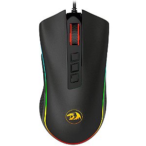 MOUSE GAMER COM FIO COBRA PRETO COM LED REDRAGON RGB M711