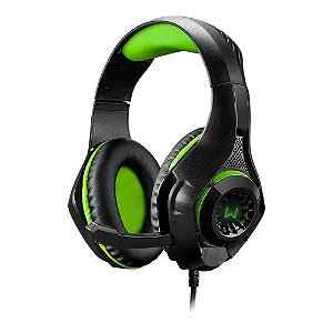 Headset Warrior Rama Gamer Usb+p3+p2 Green Led Ph299