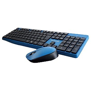 Teclado E Mouse Sem Fio 2.4ghz Azul Multilaser