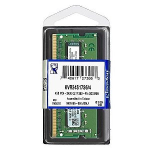 Memória 4GB Notebook Kingston DDR4 2400MHZ KVR24S17S6/4