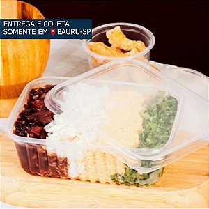 Pote Retangular 250ml c/Tampa c/144 unidades PRAFESTA