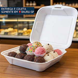 Embalagem Isopor Retangular c/tampa acoplada HF102 c/100 unidades