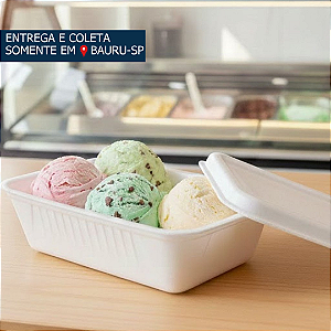 Embalagem Isopor Retangular 500ml HF70 c/ tampa c/400 unidades