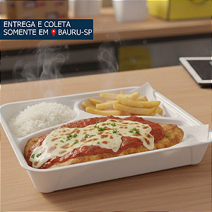 Embalagem Isopor Retangular com 3 Divisórias HF100/3 c/100 unidades