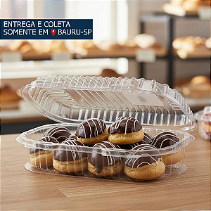 Embalagem Plástica Retangular F10 c/tampa articulada