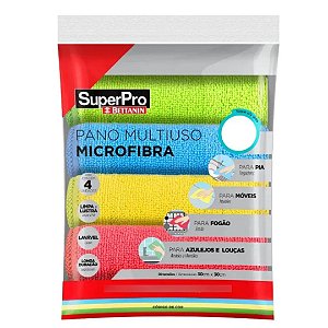 Pano Multiuso Microfibra 30x30 c/4 unidades