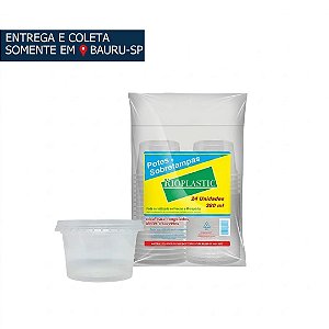 Pote Redondo 380ml c/ tampa c/24 unidades Rioplastic