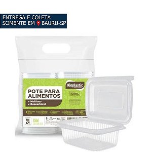 Pote Retangular 250ml c/24unidades - Rioplastic