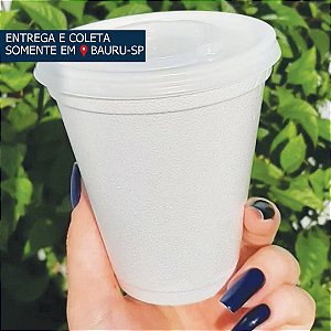 Copo Isopor com tampa 237ml c/100 unidades