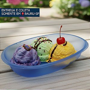Bandeja Plástica Oval Azul c/20 unidades