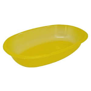 Bandeja Plástica Oval Amarelo c/20 unidades