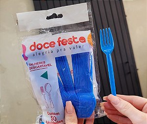 Garfo para Sobremesa Azul c/50 unidades