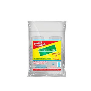 Pote Redondo 750ml c/ tampa c/25 unidades Rioplastic