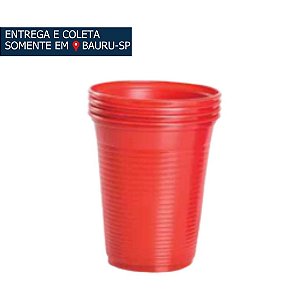 Copo Plástico 200ml Vermelho c/50 unidades