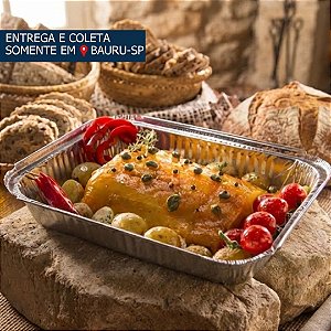 Bandeja de Alumínio 1500ml c/tampa D8